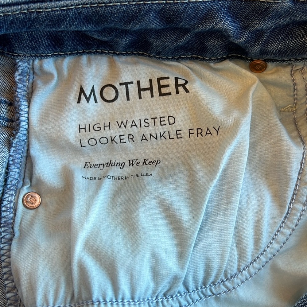 MOTHER High Waisted Looker Ankle Fray in Everything We Keep